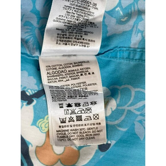 Quicksilver Mens XS Hawaiian shirt Gun Mama Print Modern Fit Retro 40s style - Picture 5 of 7